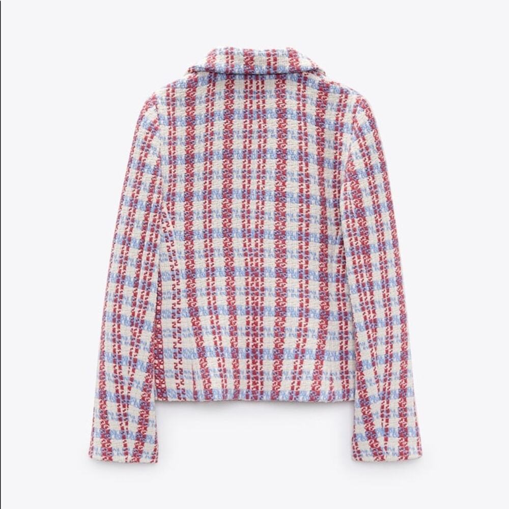 ZARA PEARL BUTTON TEXTURED JACKET MULTICOLORED - Picture 11 of 14